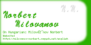 norbert milovanov business card